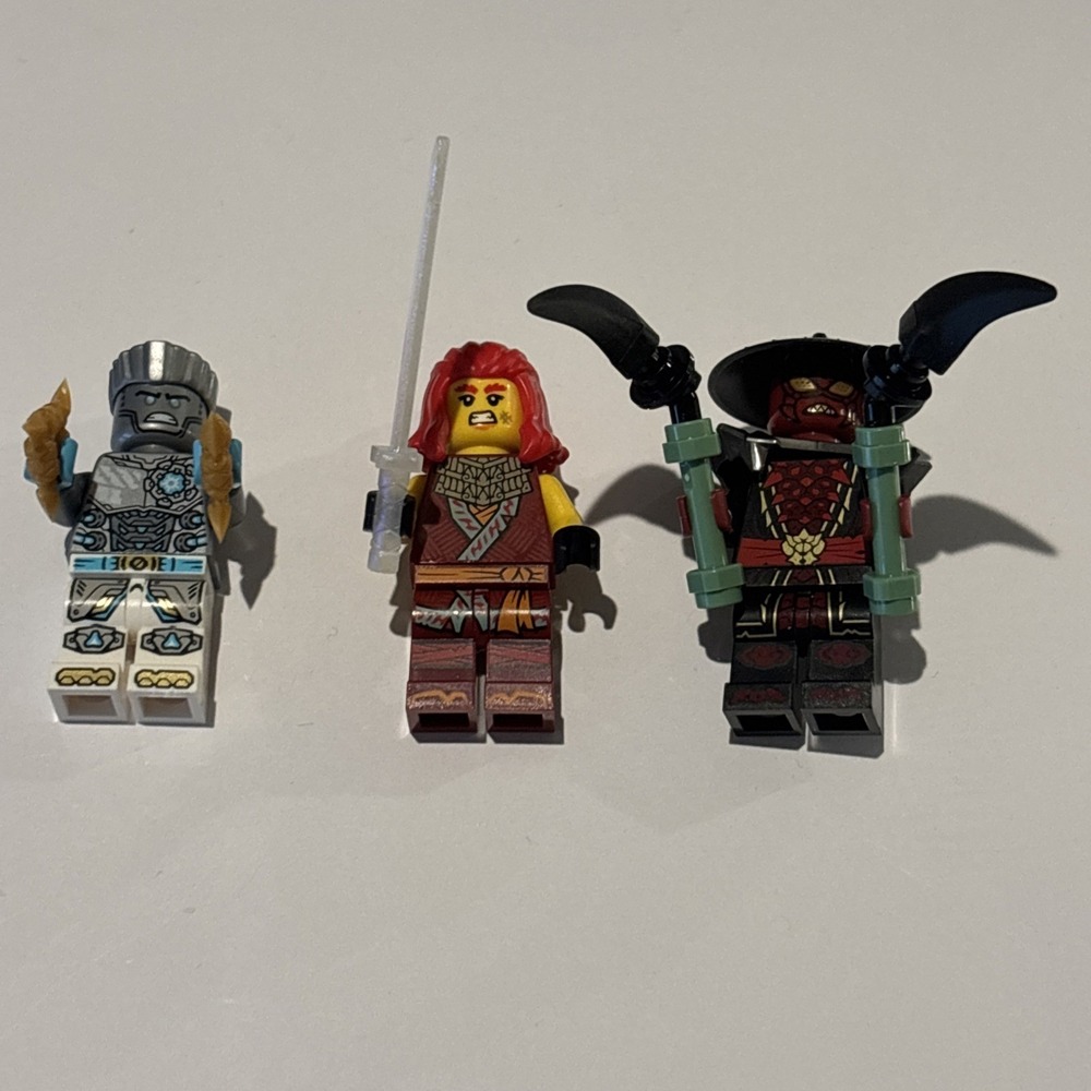 Lot of 3 Lego Ninjago Minifigs  ZANE, DARK RED‎ TUNIC, PEARL DARK GRAY SHOULDER